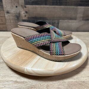 NEW Skechers Women’s Multicolor Beverlee Luxe Foam 2 1/2" Wedge Sandal Size 8